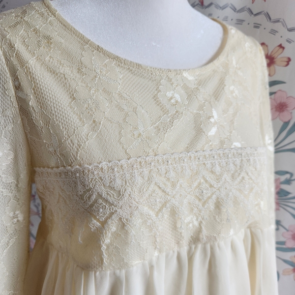 Axes Femme Babydoll Empire Highwaist Dress Gown Harajuku J Fashion Cream Cottage - Picture 13 of 16